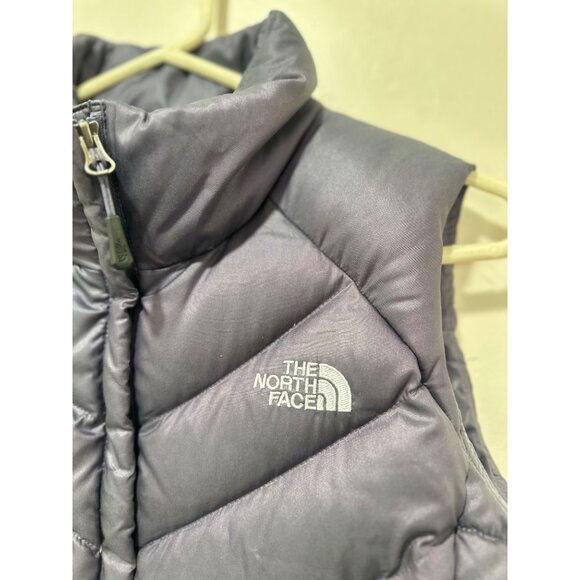 North Face 550 Down Puffer Vest Womens Medium Purple Mock Neck Full Zip Gorpcore - Picture 8 of 14